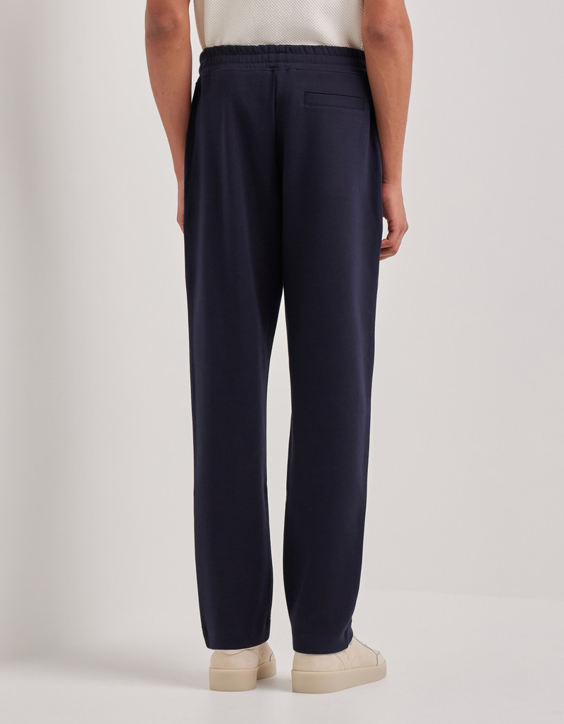 BLUE COTTON-BLEND JOGGERS WITH CONTRASTING DETAILS 4