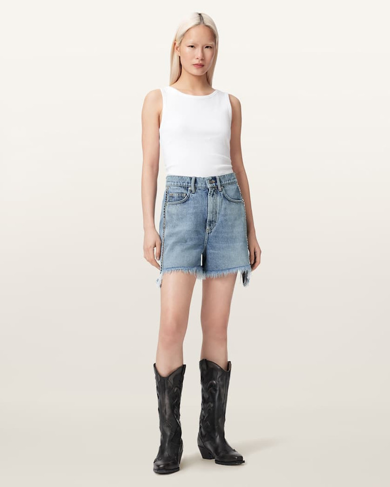 FRANKIE STUDDED DENIM SHORTS 4