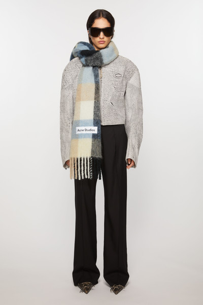 Acne Studios Mohair checked scarf - Blue/beige/black outlook