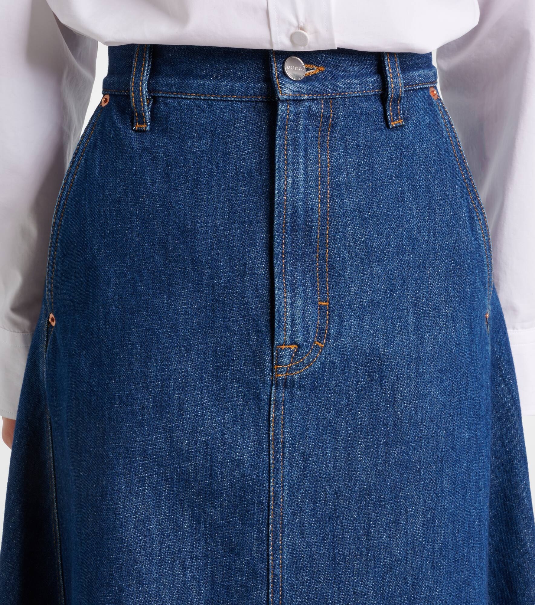 Denim midi skirt - 4
