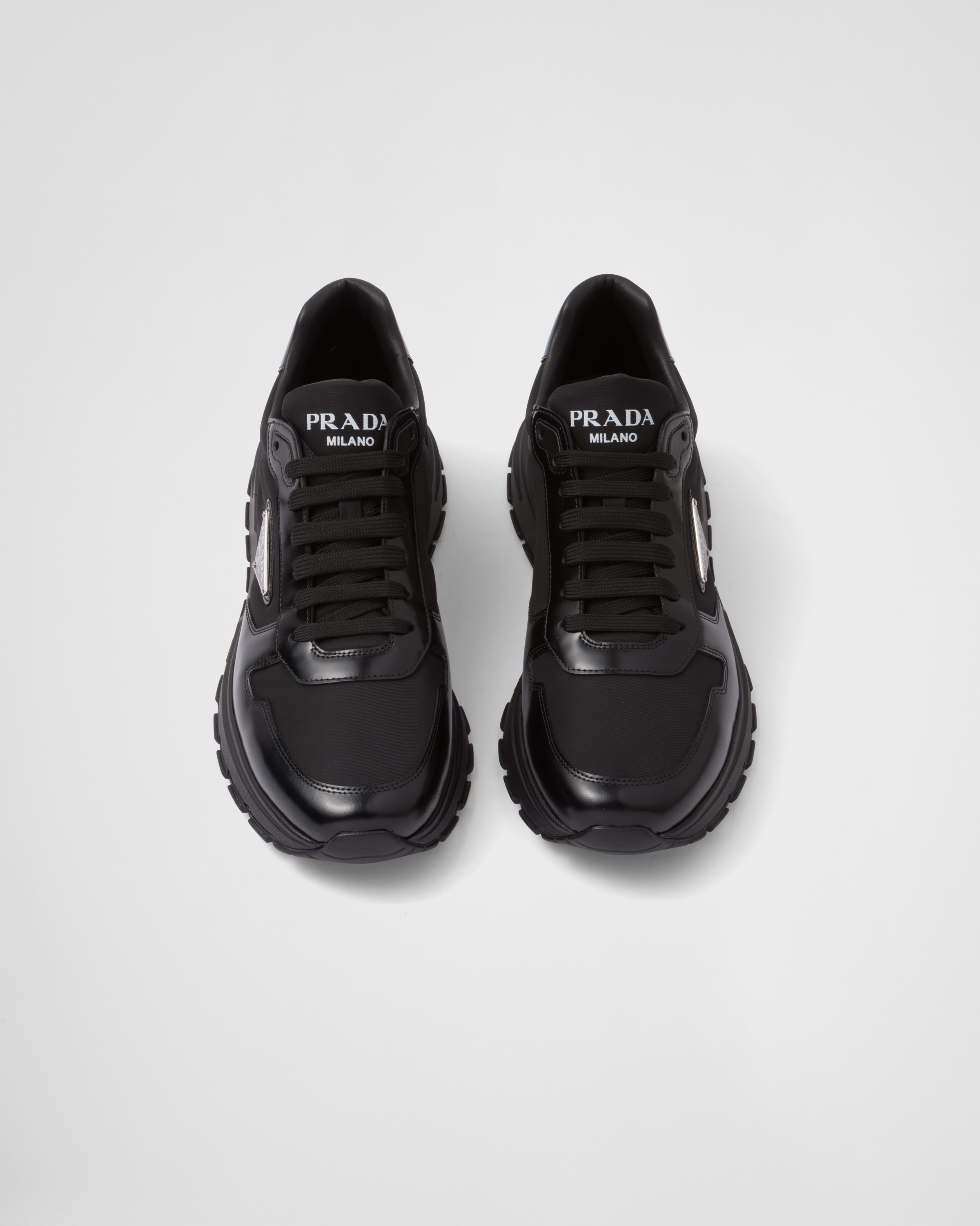 Prada Re-Nylon and brushed leather sneakers - 4