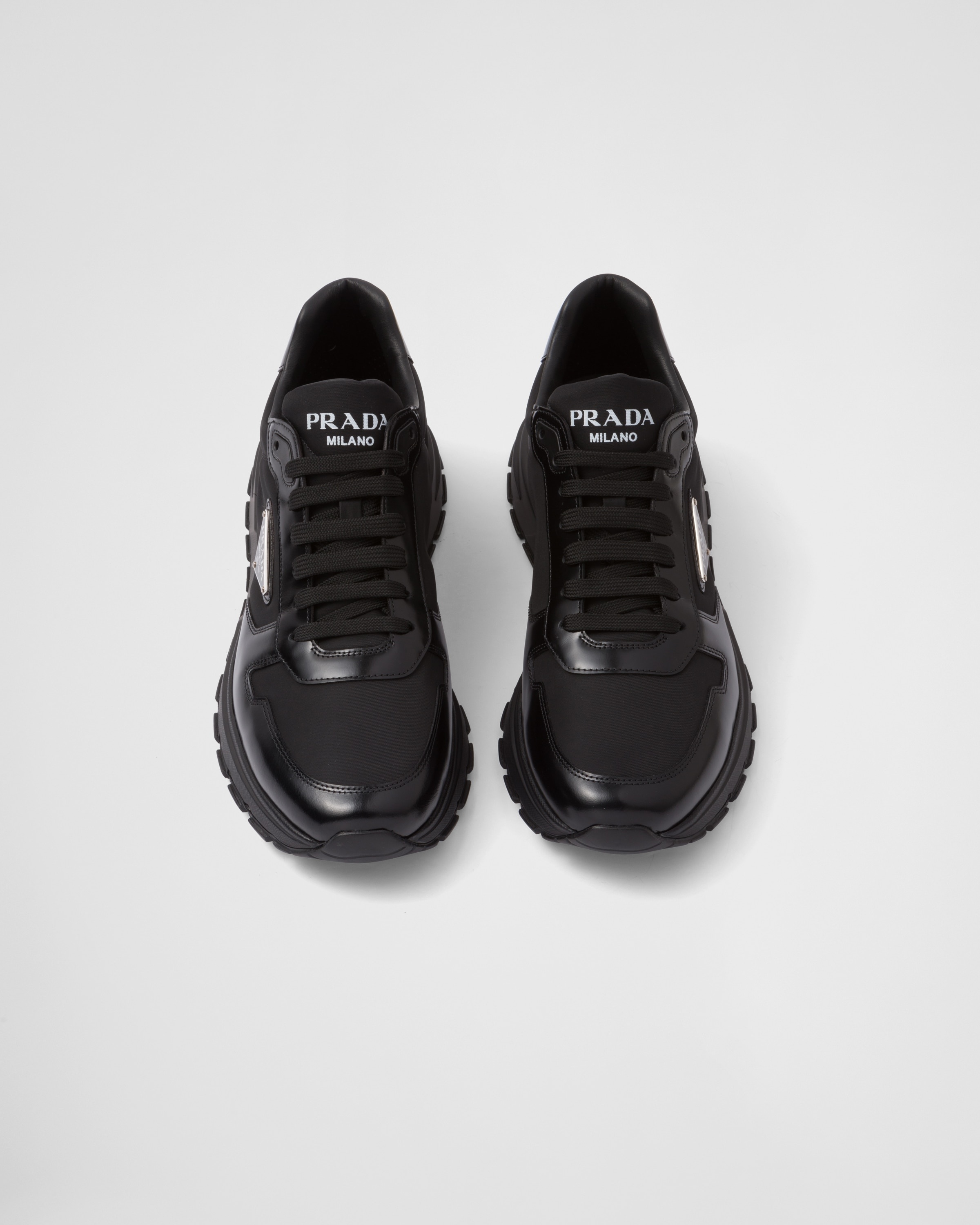 スニーカー PRADA 2EE369_3LF5 RE-NYLON AND BRUSHED LEATHER SNEAKERS Black Prax 01 Re-Nylon and brushed leather sneakers | PRADA