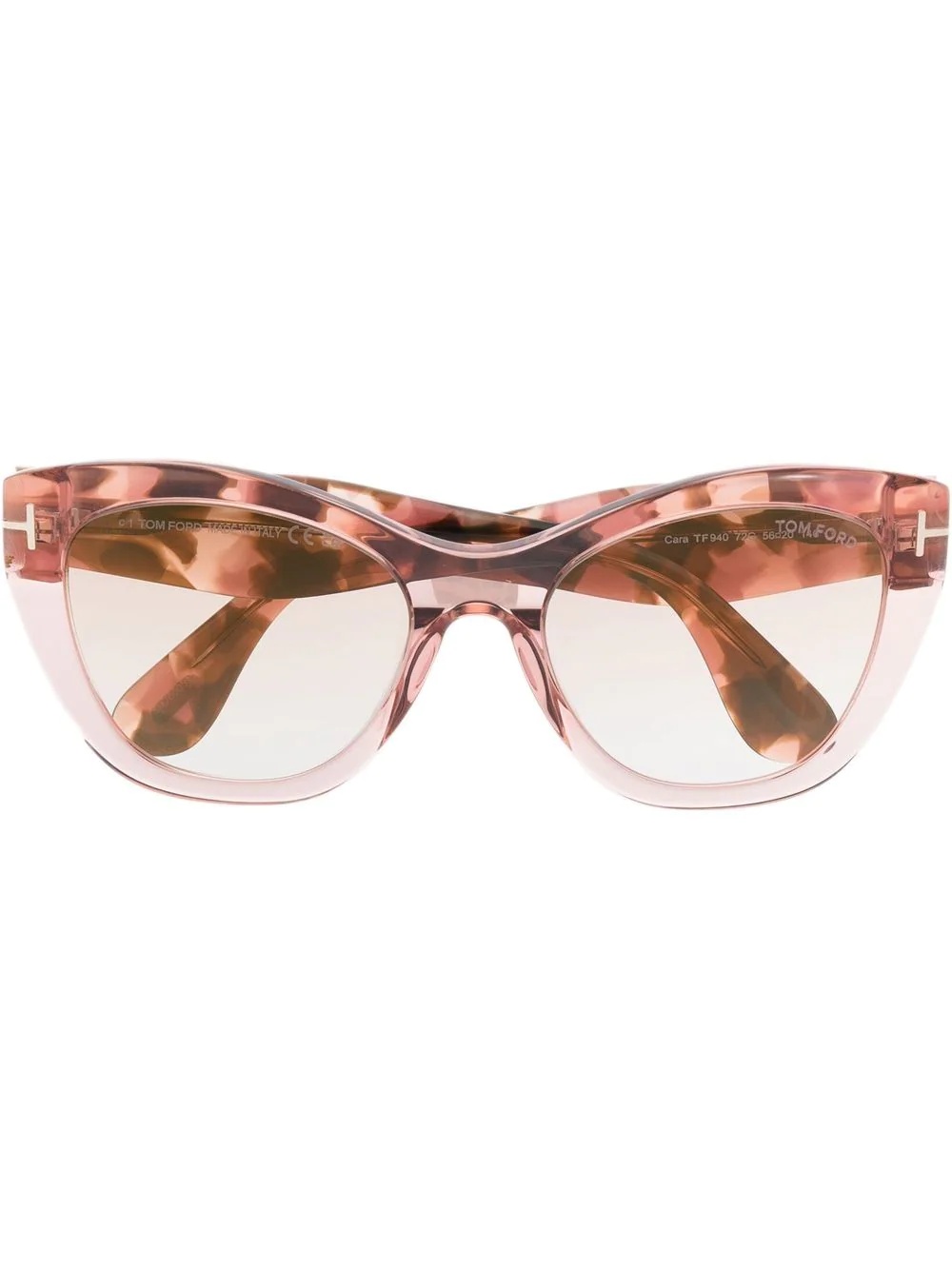 tortoiseshell-effect cat-eye sunglasses - 1