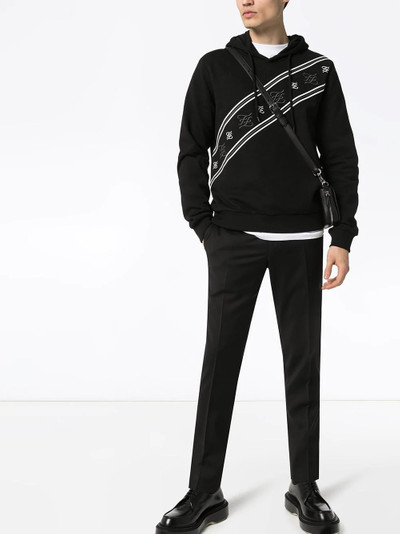 FENDI Karligraphy logo stripe hoodie outlook