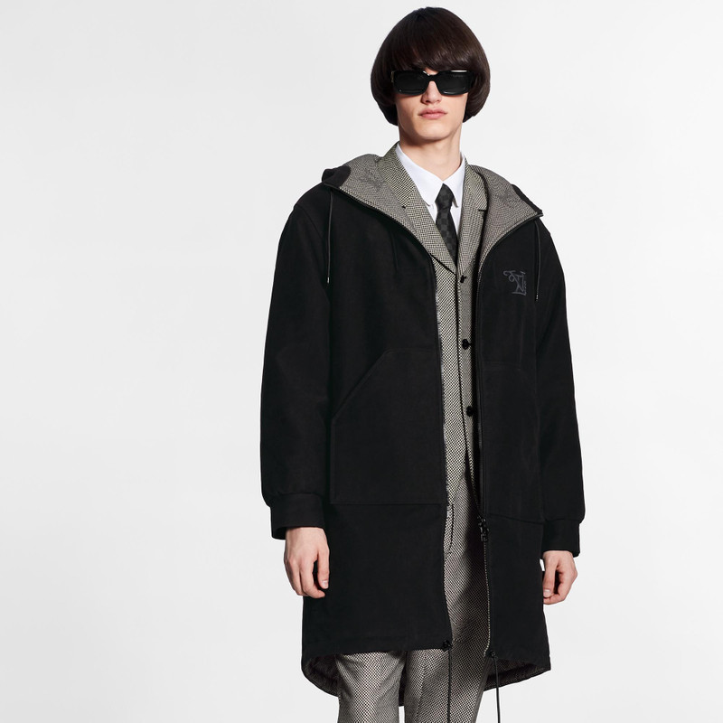 Embroidered LV Padded Moleskin Parka 4