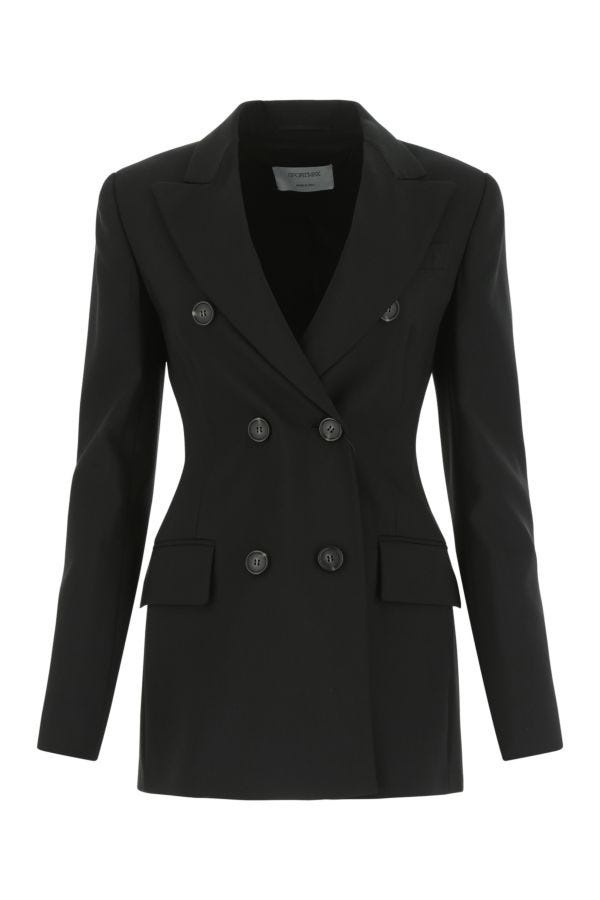 Black stretch wool Lella blazer - 1