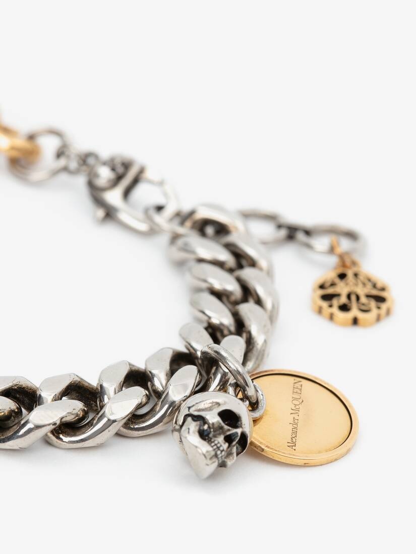 Chain And Skull Bracelet in Silver/gold - 3