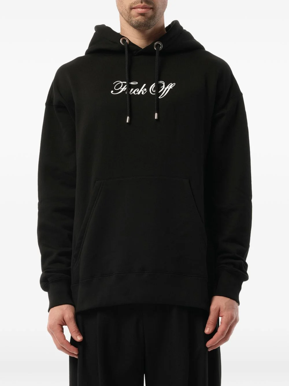 logo-print drawstring hoodie - 1