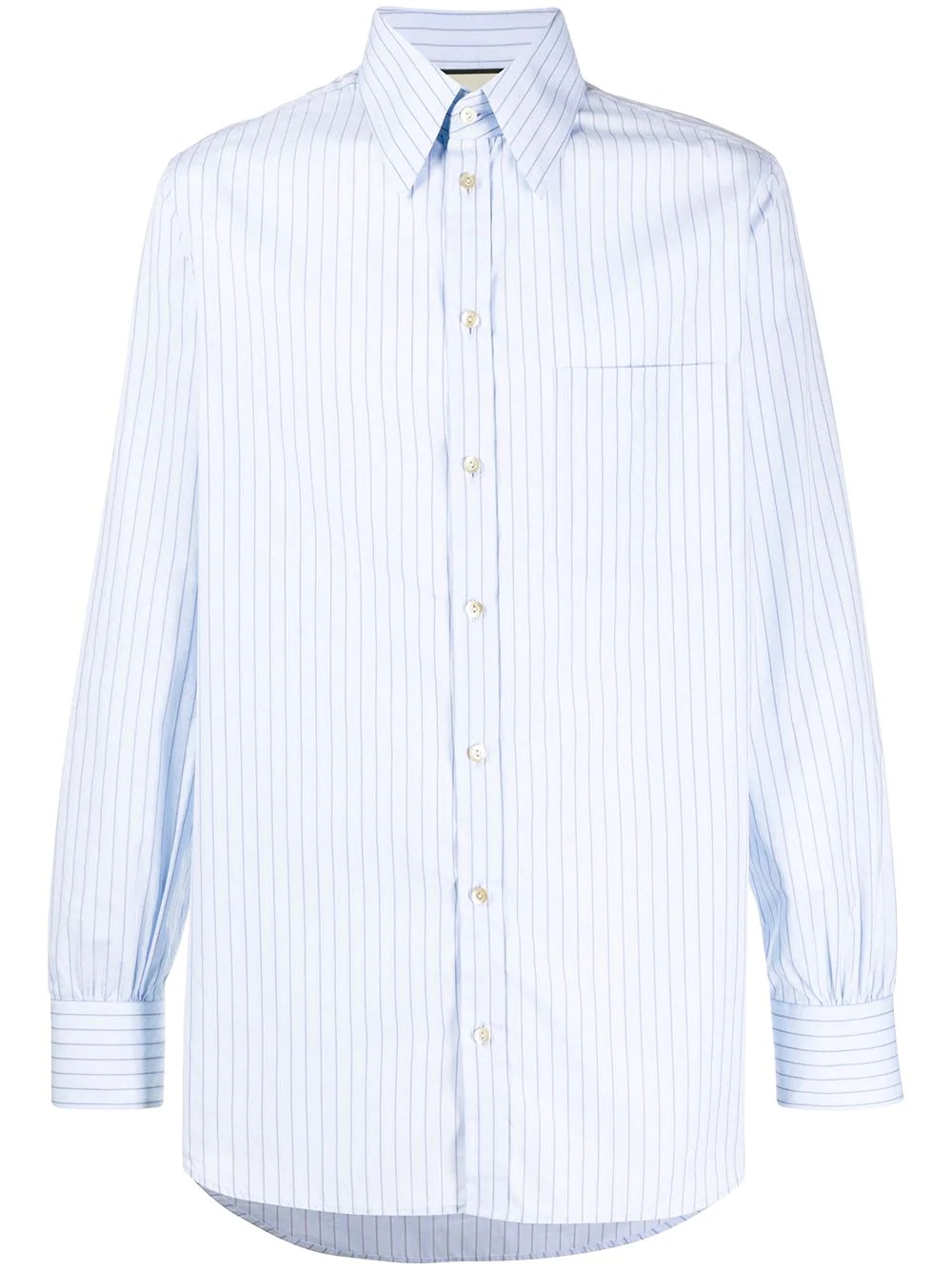 embroidered pinstripe cotton shirt - 1