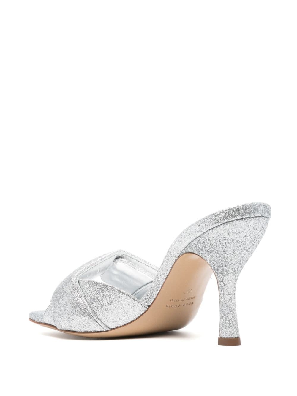 glitter-detailing 80mm leather mules - 3