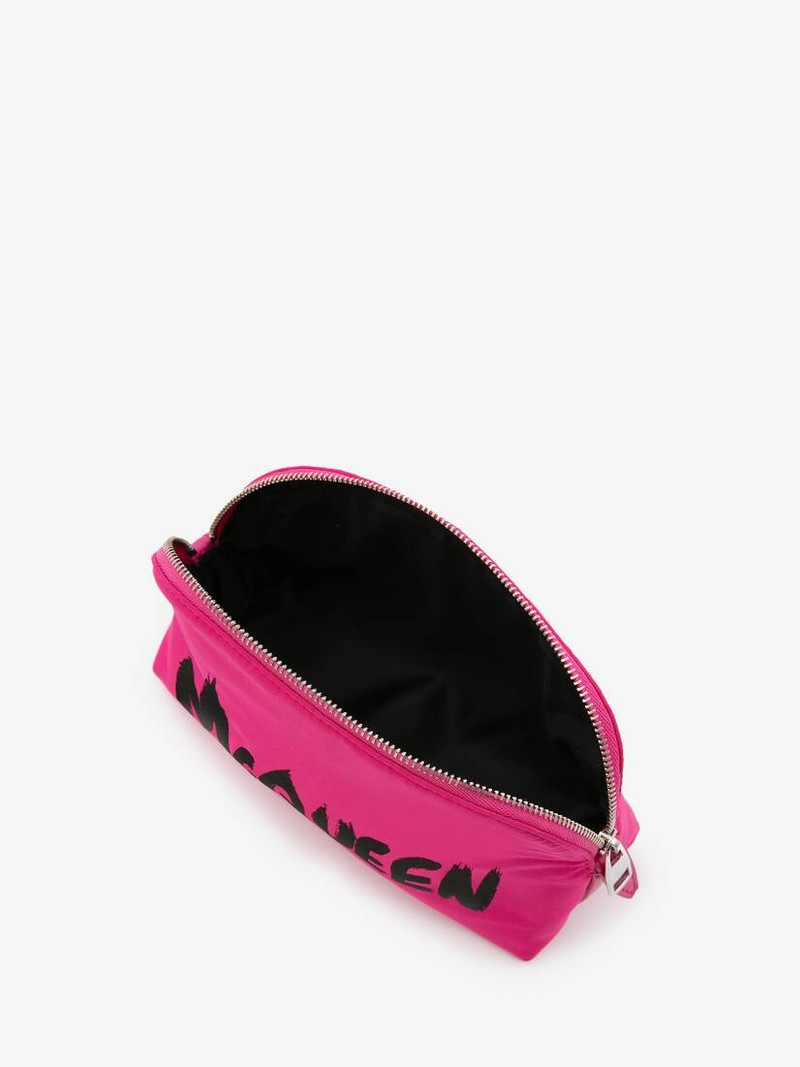 Alexander McQueen Mcqueen Graffiti Medium Zip Pouch in Bobby Pink outlook