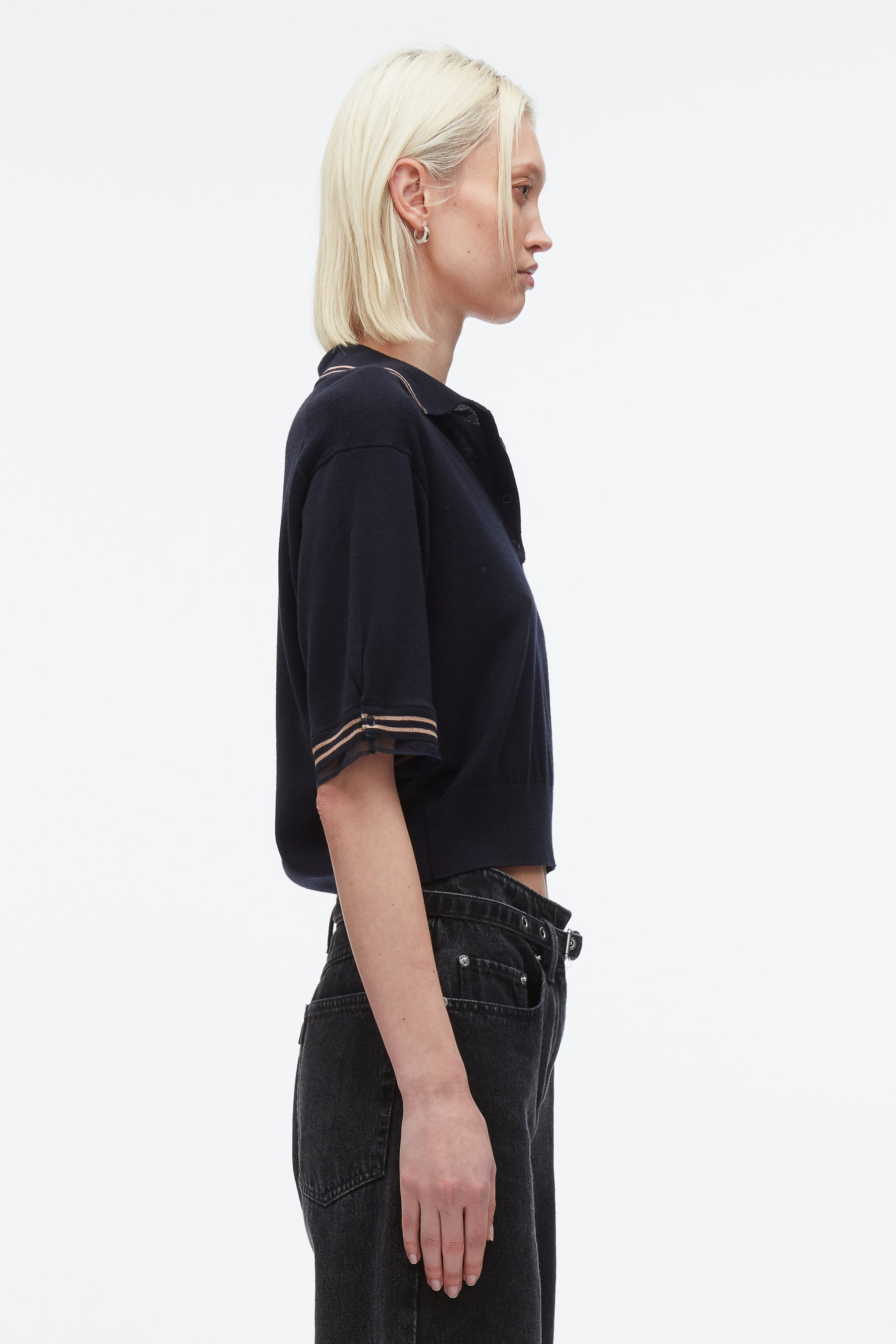 Cropped Polo with Organza - 4