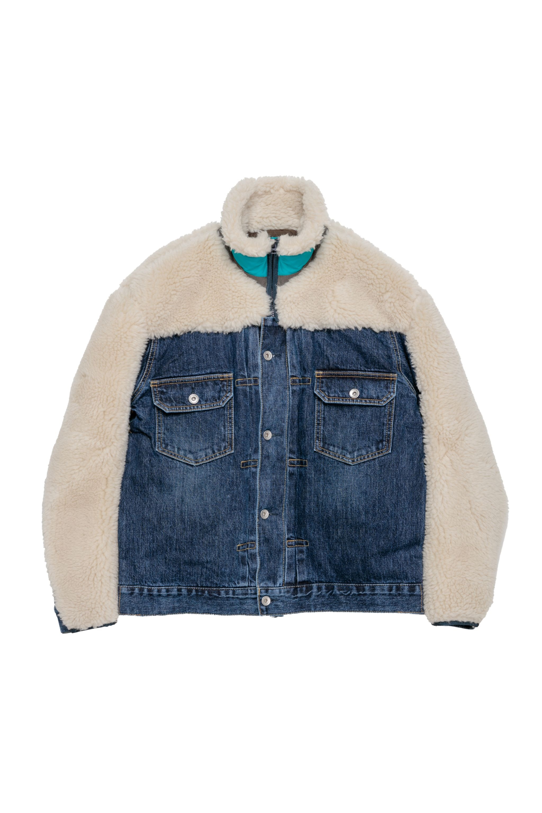 Faux Shearling x Denim Blouson - 1