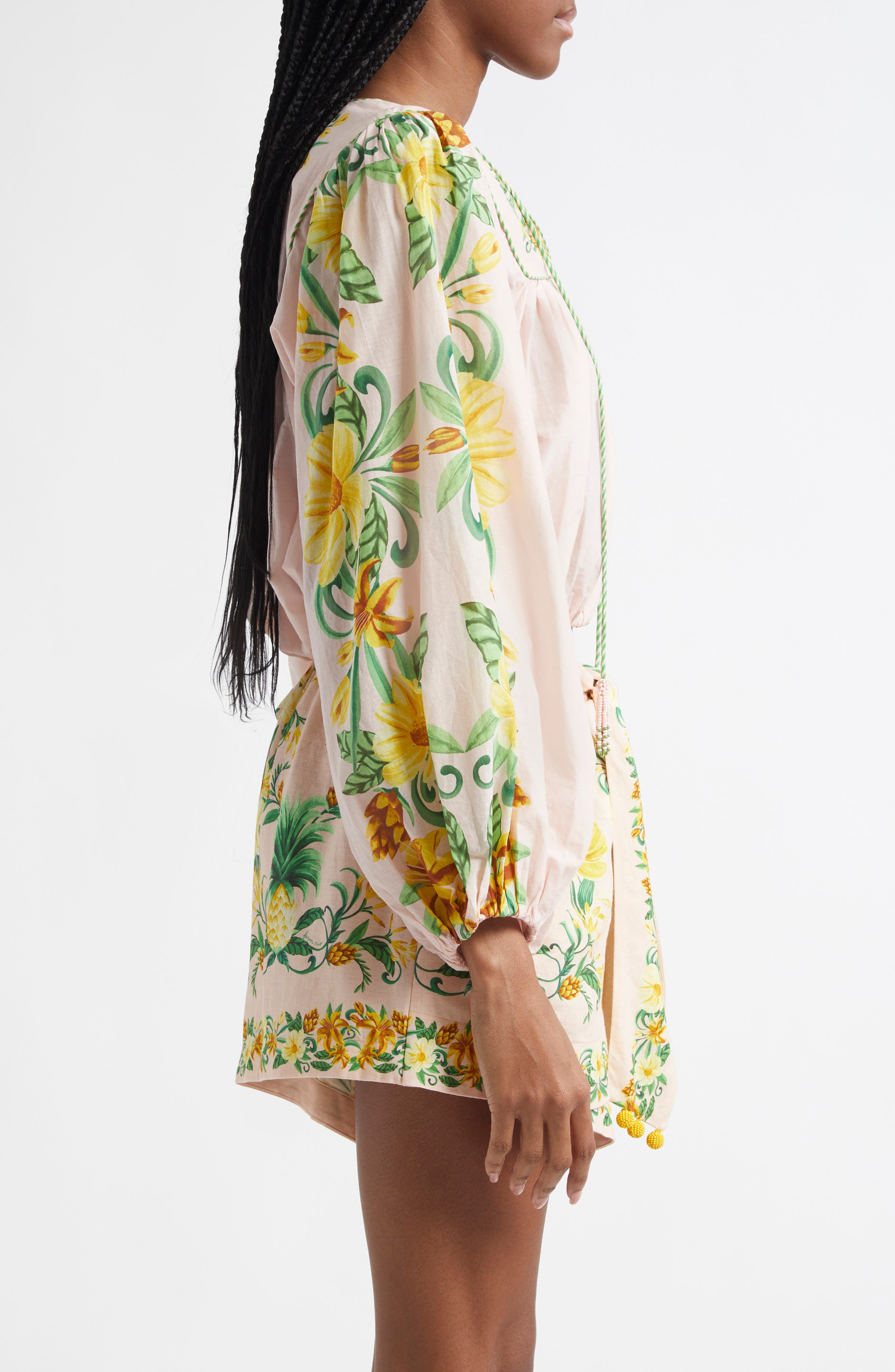 FARM Rio Botanical Beauty Placed Floral Cotton Top in Pink at Nordstrom - 4