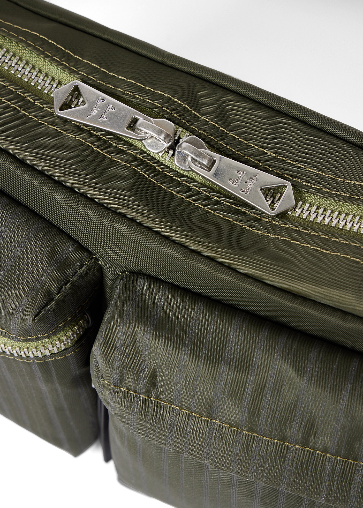 Green 'Laser Stripe' Recycled-Nylon Cross-Body Bag - 2
