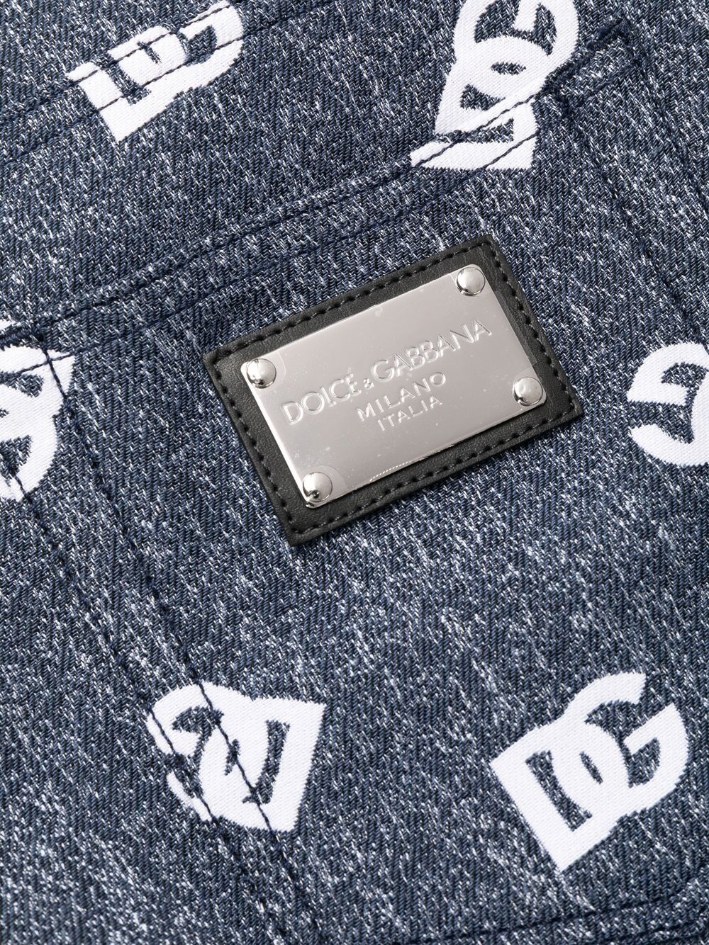 slim-cut monogram-print jeans - 7