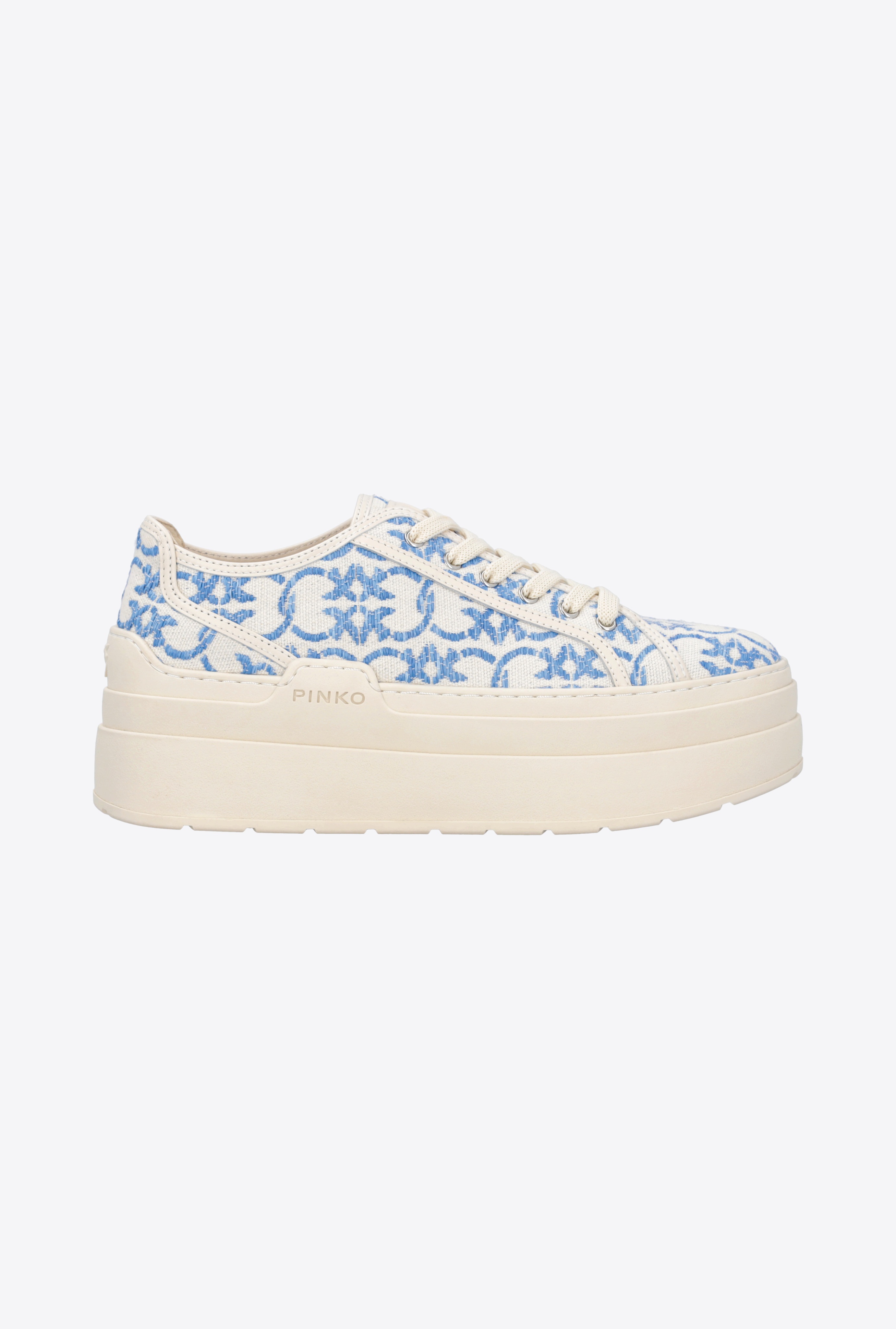 LOVE BIRDS MONOGRAM PLATFORM SNEAKERS - 1