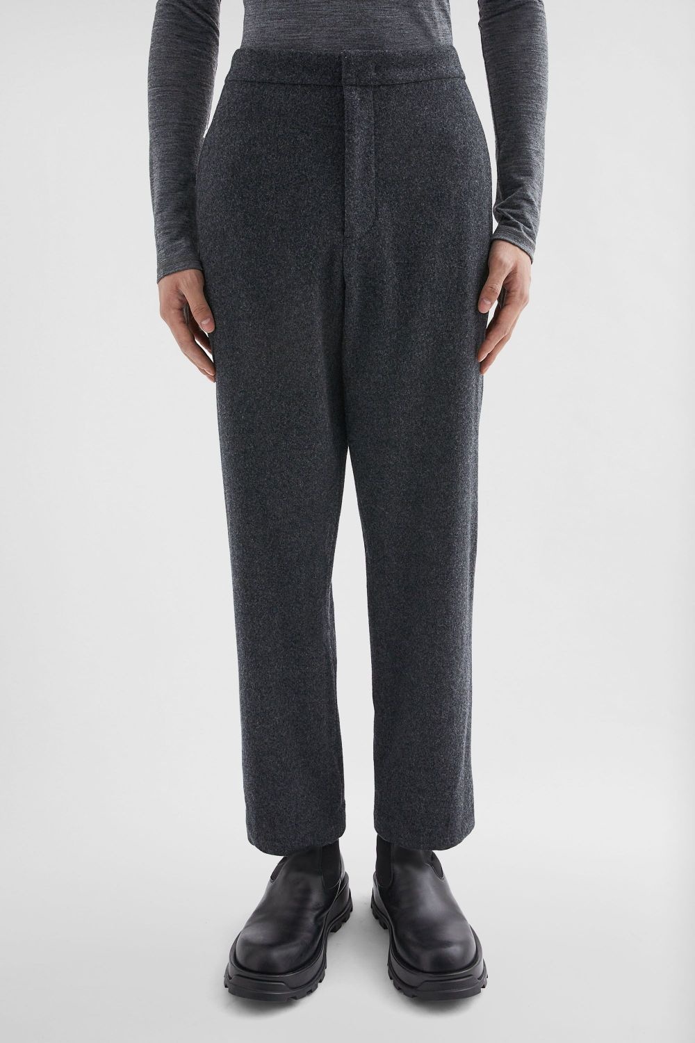 wool flannel trousers - 3