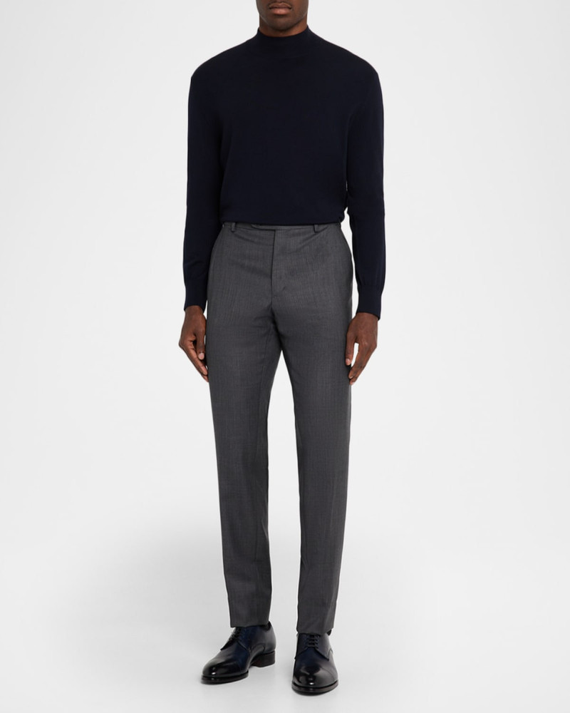 Brioni Men's Wool Textured Straight-Fit Formal Pants outlook