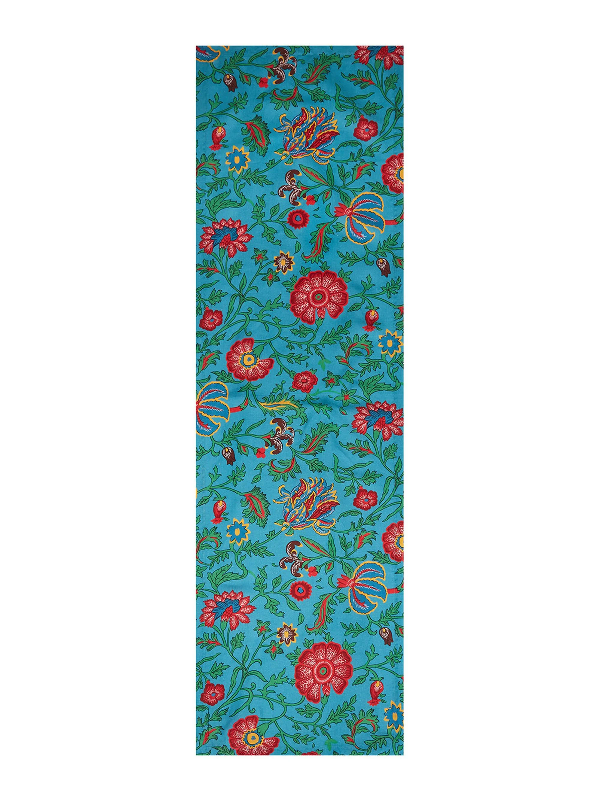 Table Runner (19.6'' x 63'') - Dragon Flower Turquoise - 1
