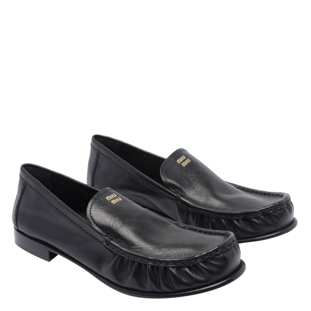 Miu Miu Women Miu Miu Lettering Logo Buffalo Loafers - 2