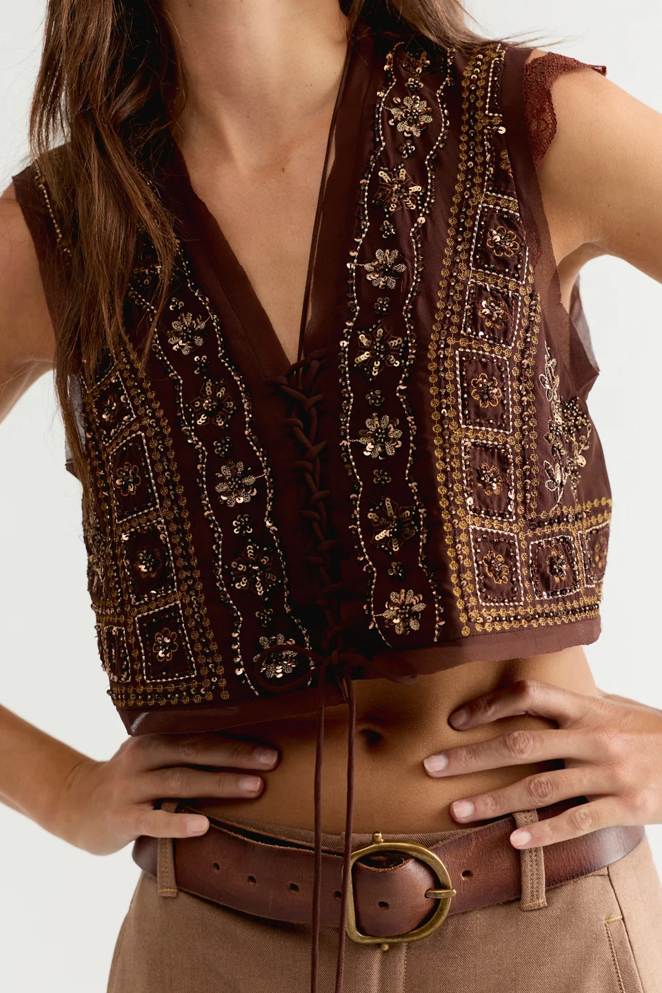 Sun Kissed Embellished Vest - 1