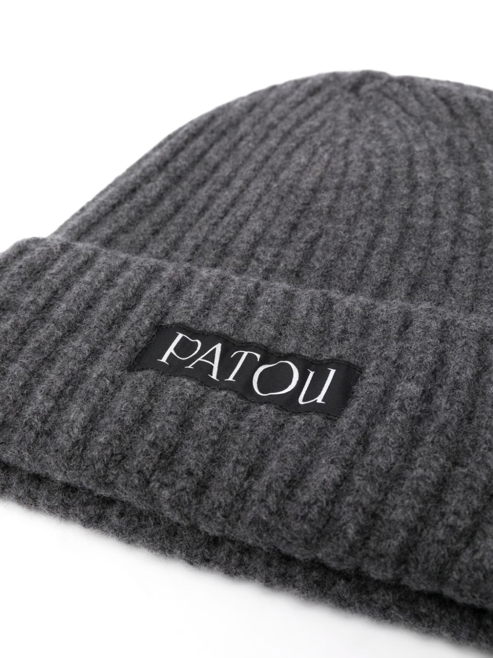 logo-patch ribbed beanie - 2