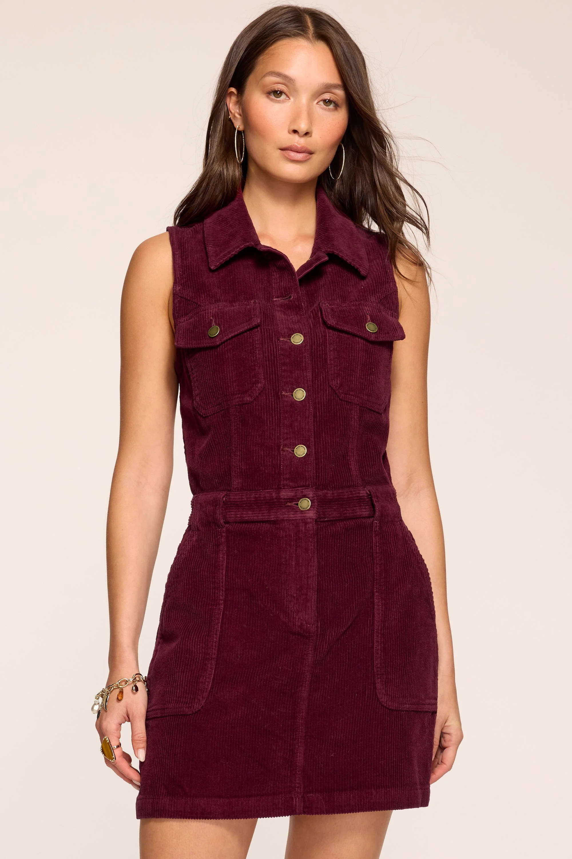 Peyton Corduroy Collared Mini Dress - 1