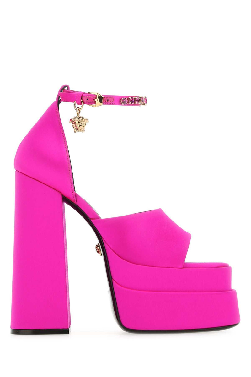Fuchsia Satin Medusa Aevitas Sandals Fucsia Sandali 1