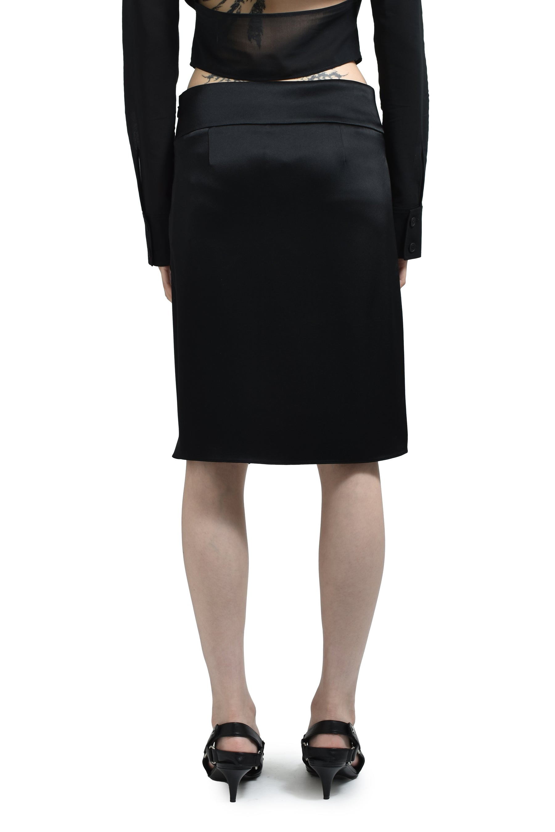 INIFINITY SATIN SKIRT / BLK - 2