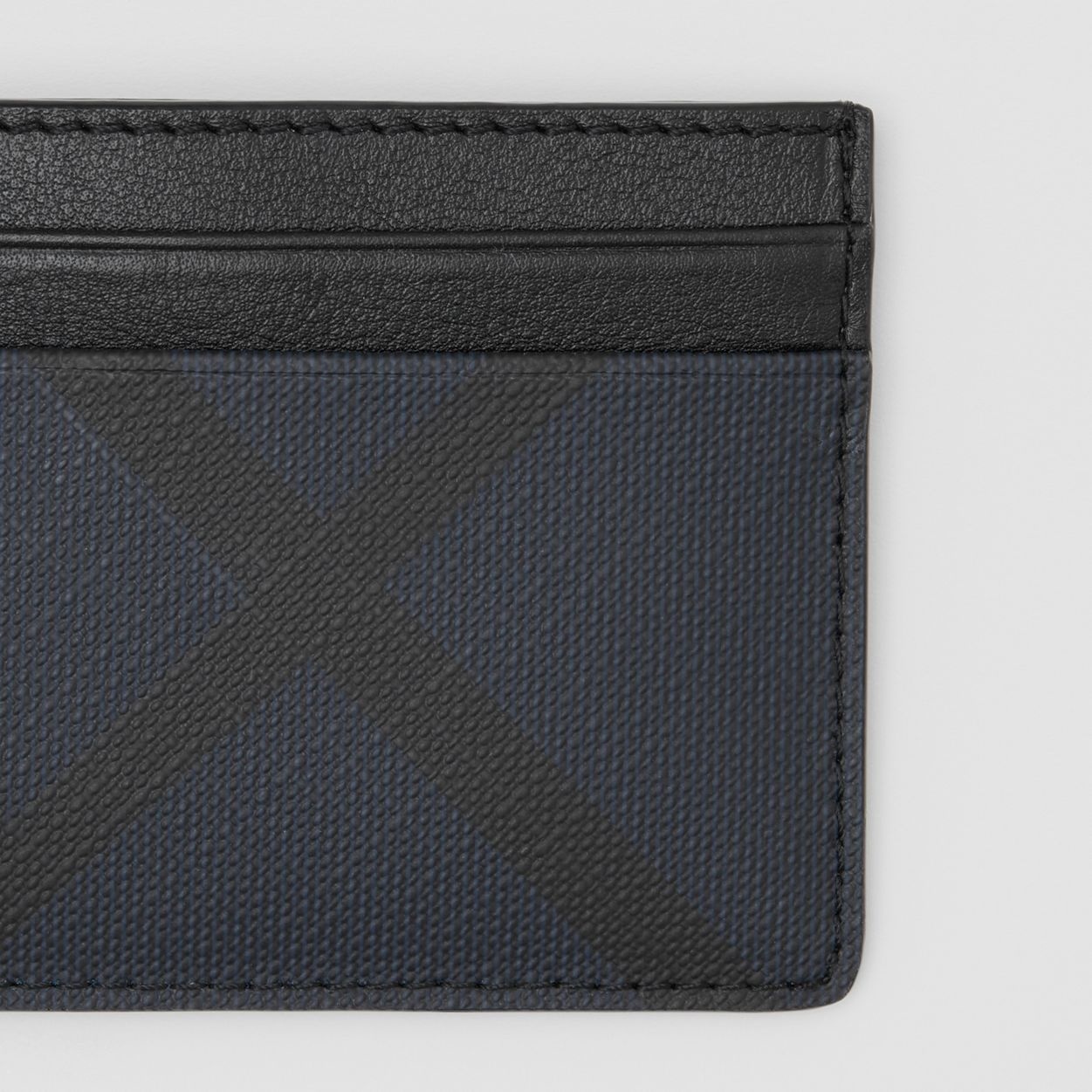 London Check and Leather Card Case - 2