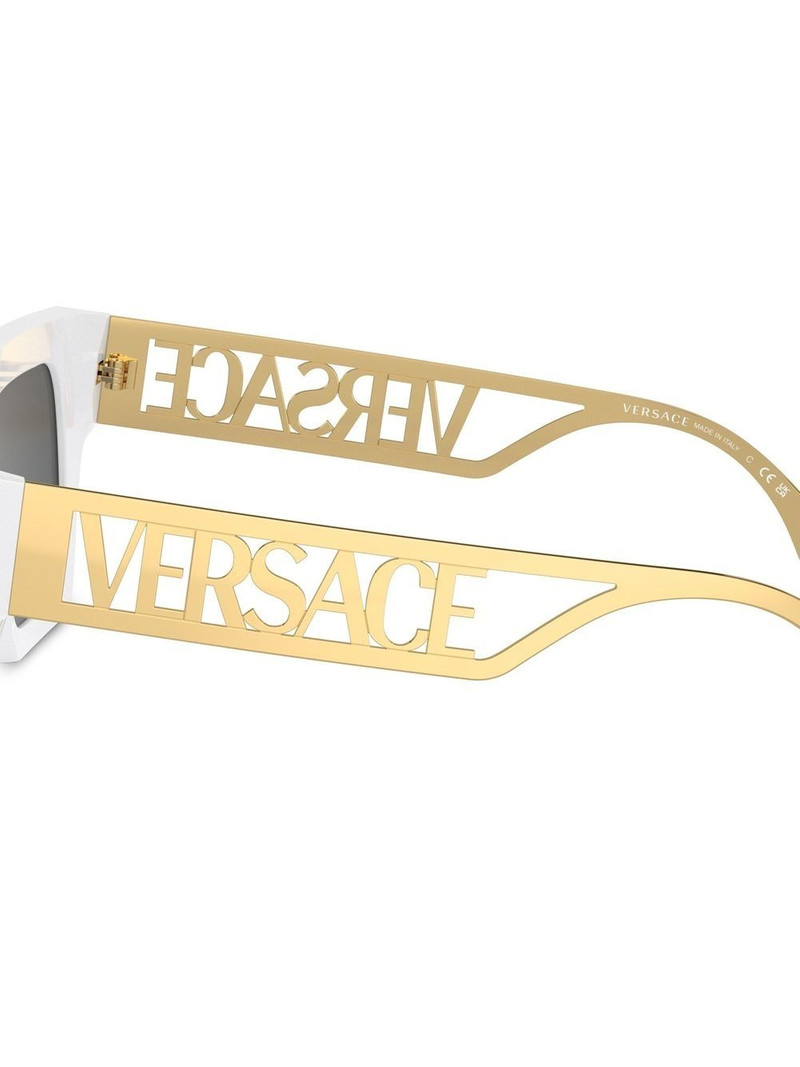 VERSACE logo-embossed square-frame sunglasses outlook