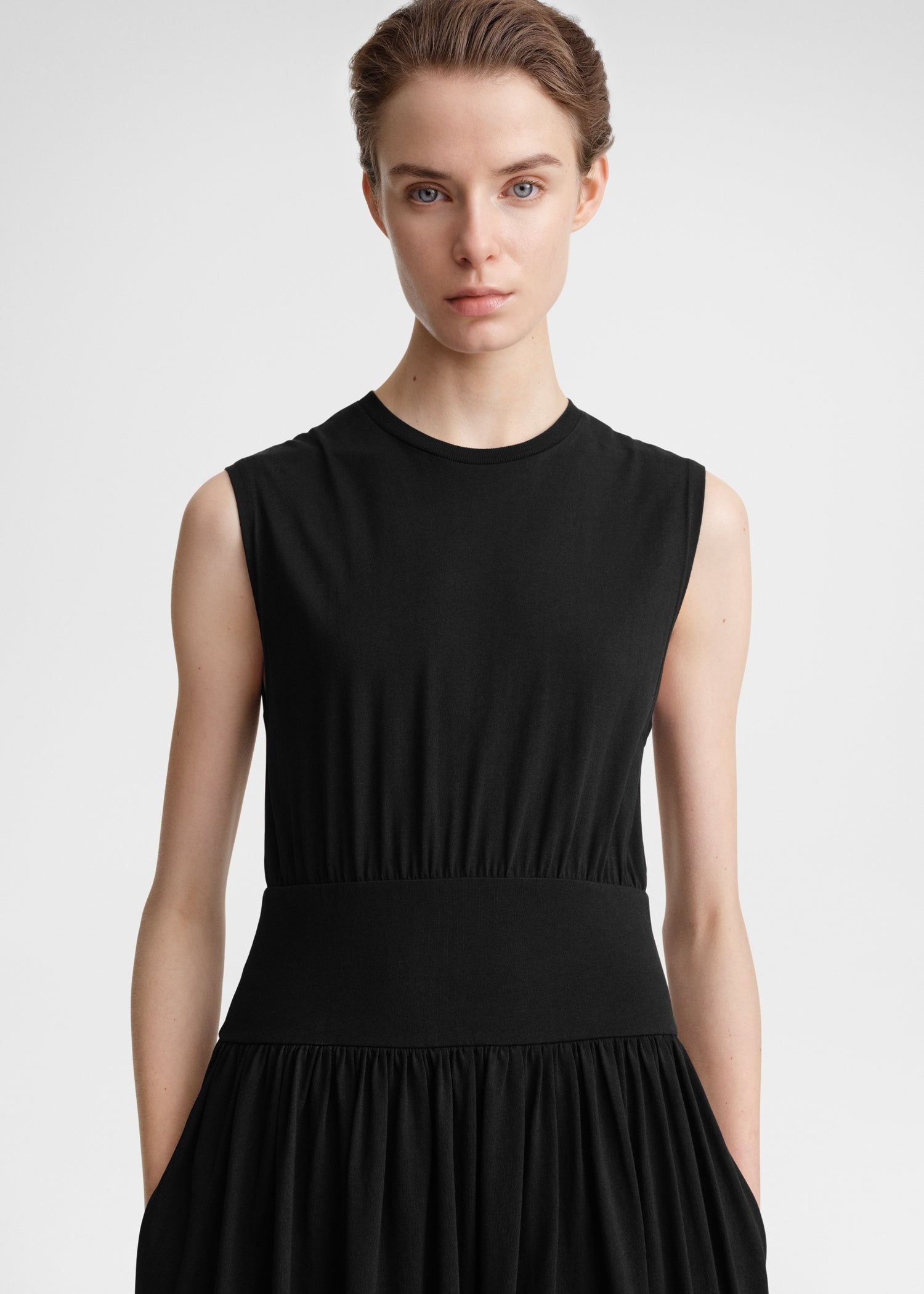 Sleeveless cotton tee dress black - 5