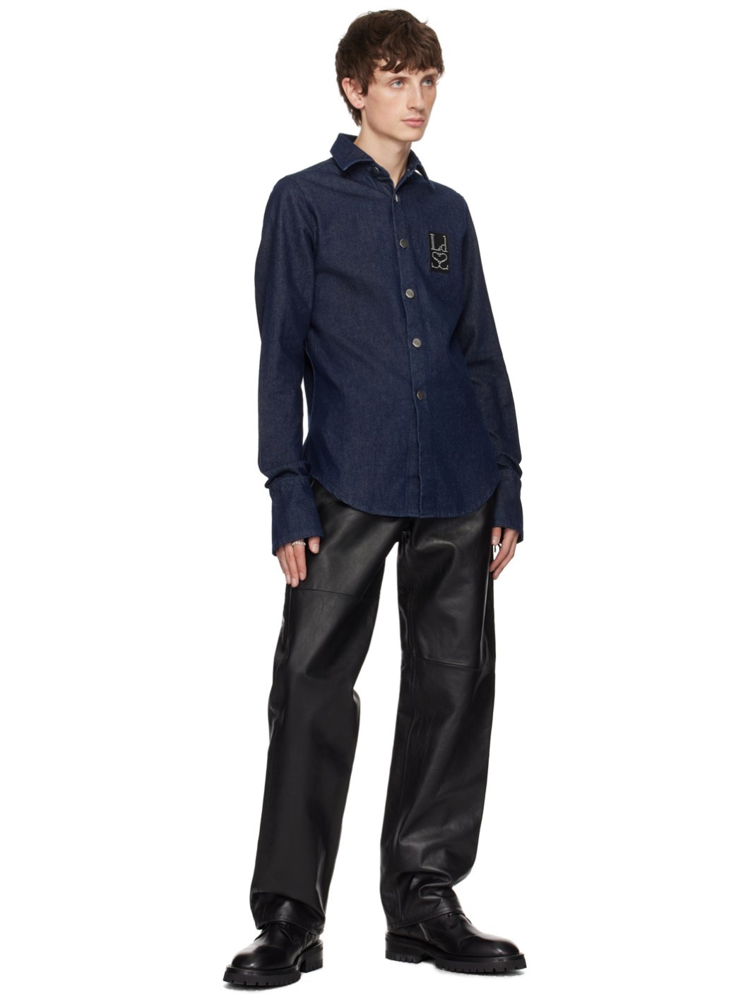 Indigo Button Denim Shirt - 4