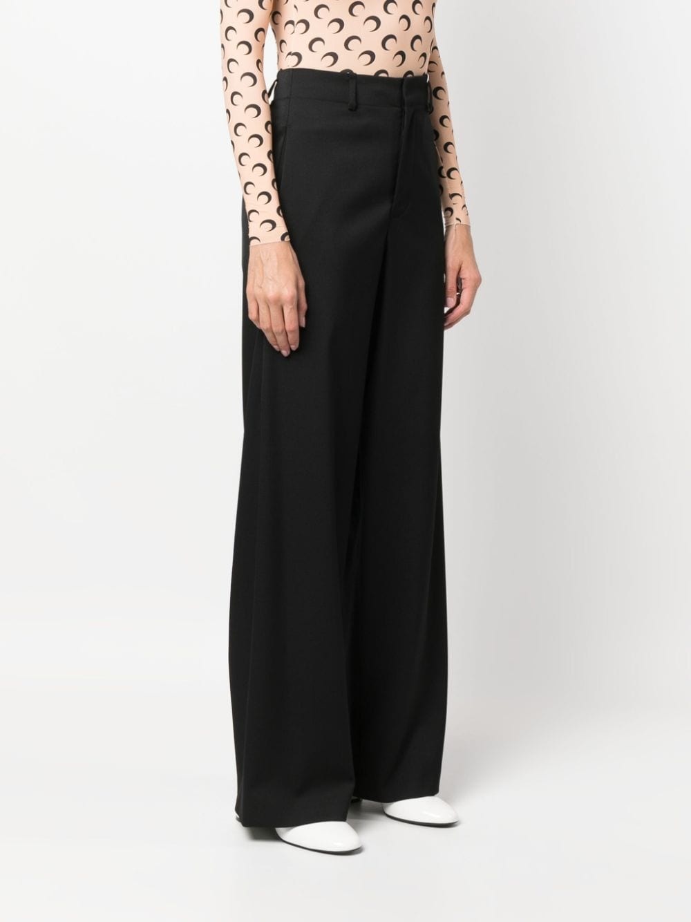 single-stitch logo wide-leg trousers - 3