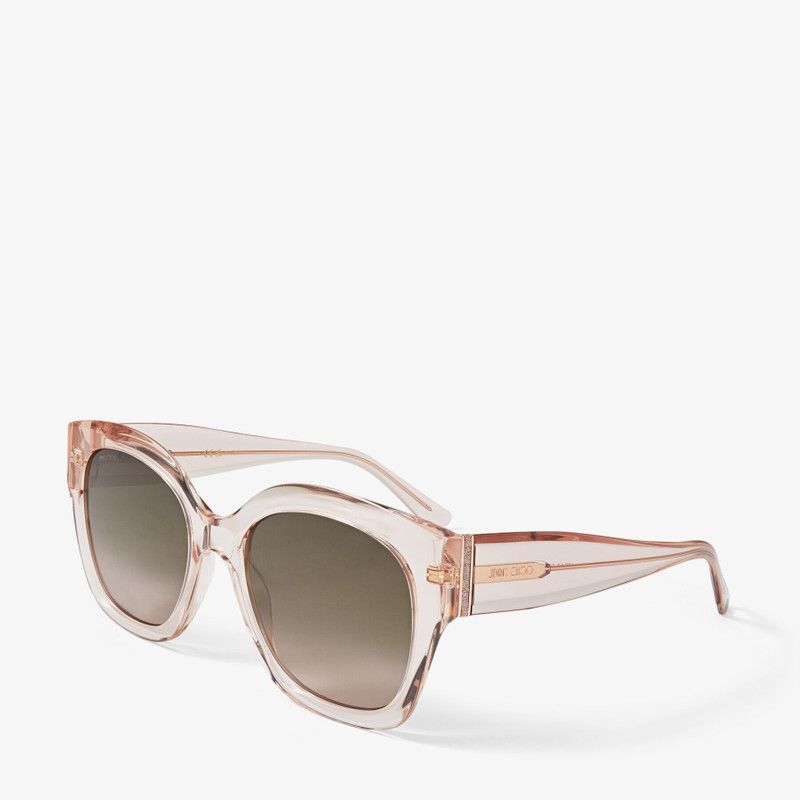 Leela Nude Square Frame Sunglasses with Glitter 3