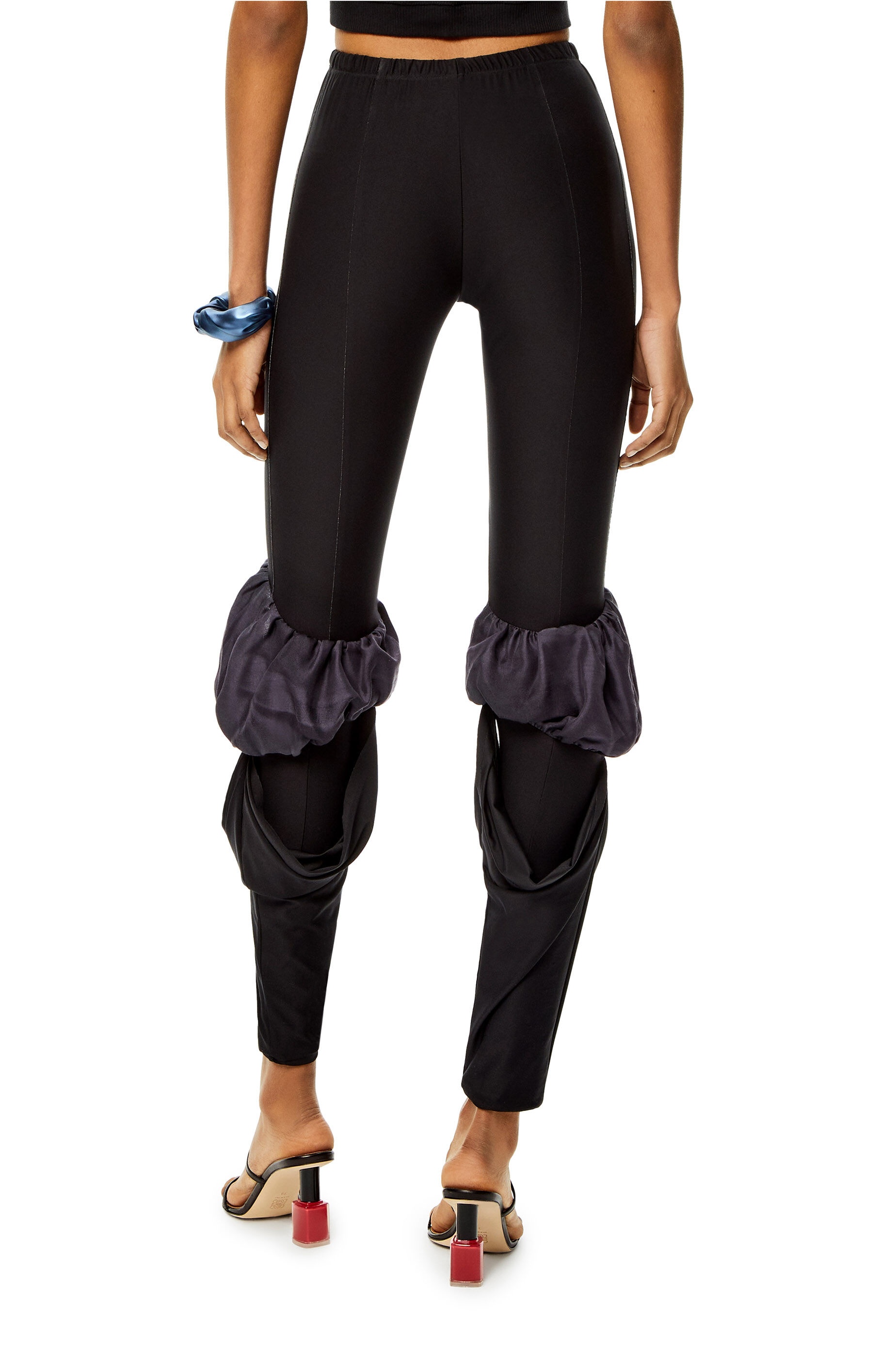 Draped leggings in silk - 4