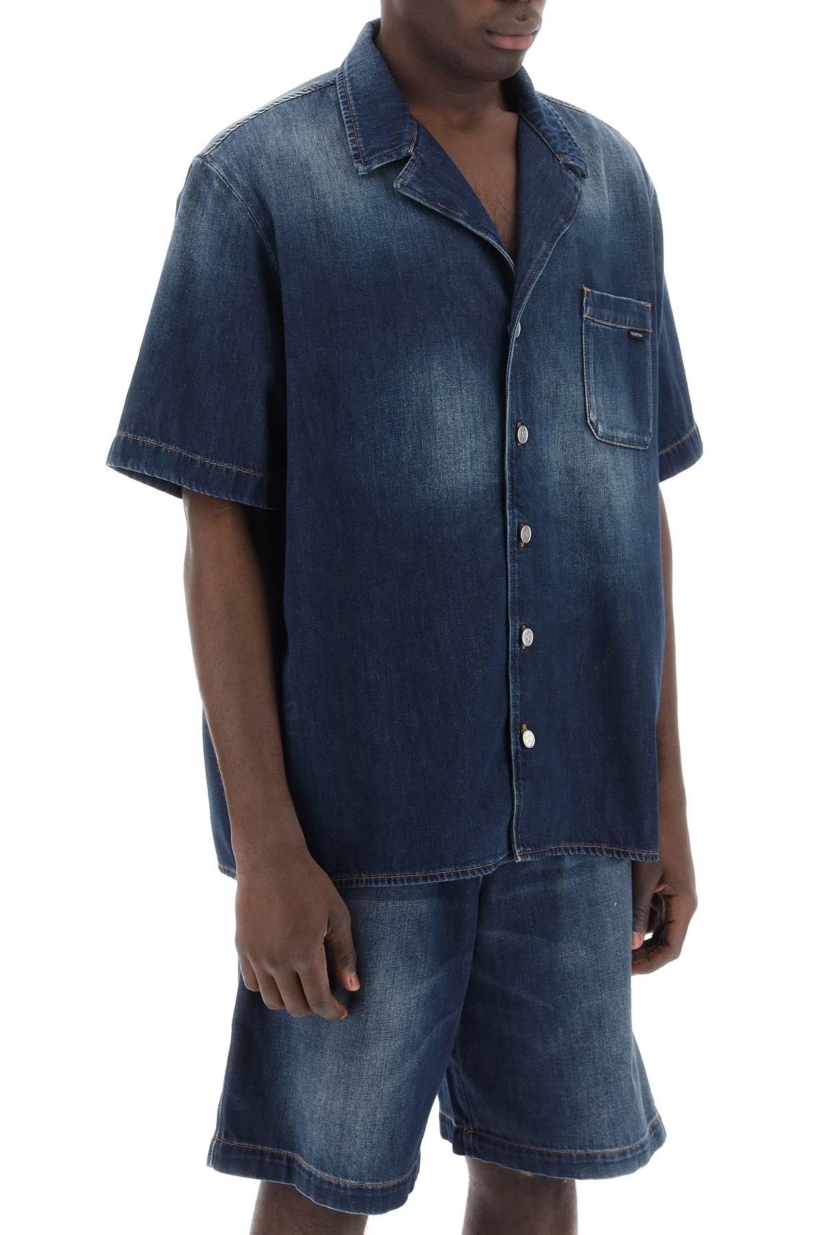 DENIM CHAMBRAY BOWLING SHIRT - 3