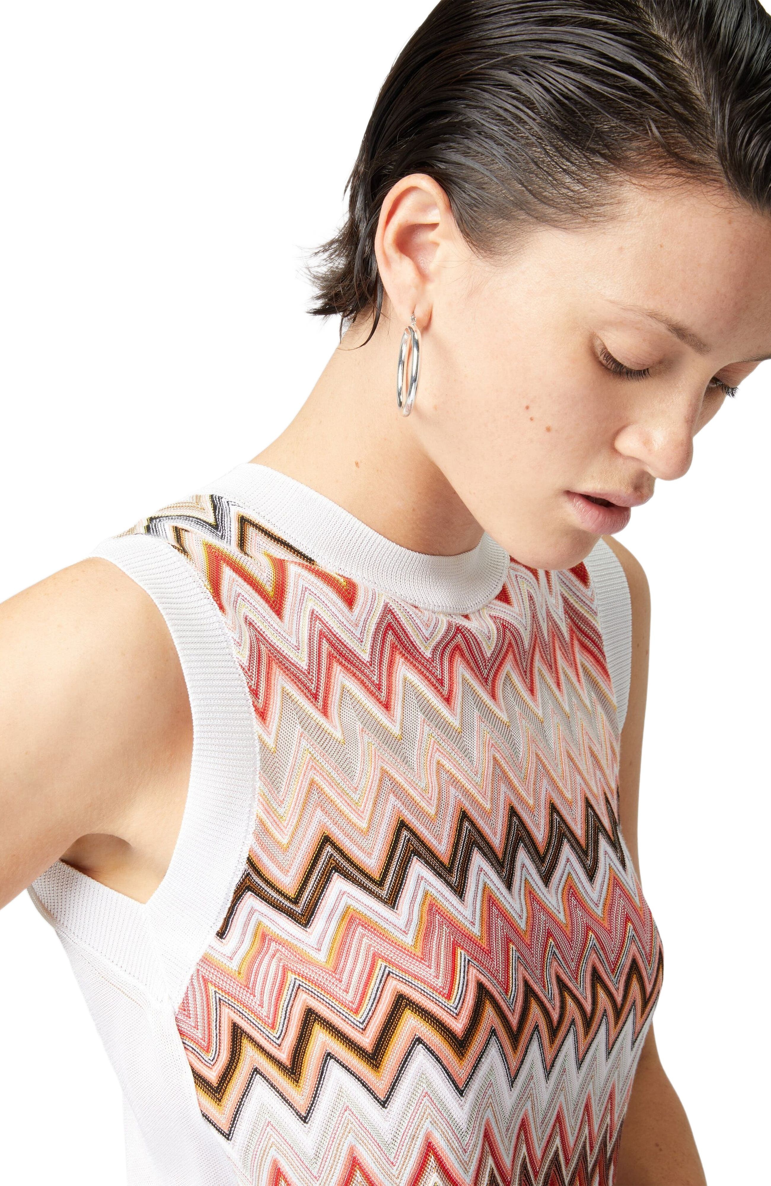 Missoni Viscose-blend Crewneck Vest With Chevron Insert in Multicoloured at Nordstrom - 8
