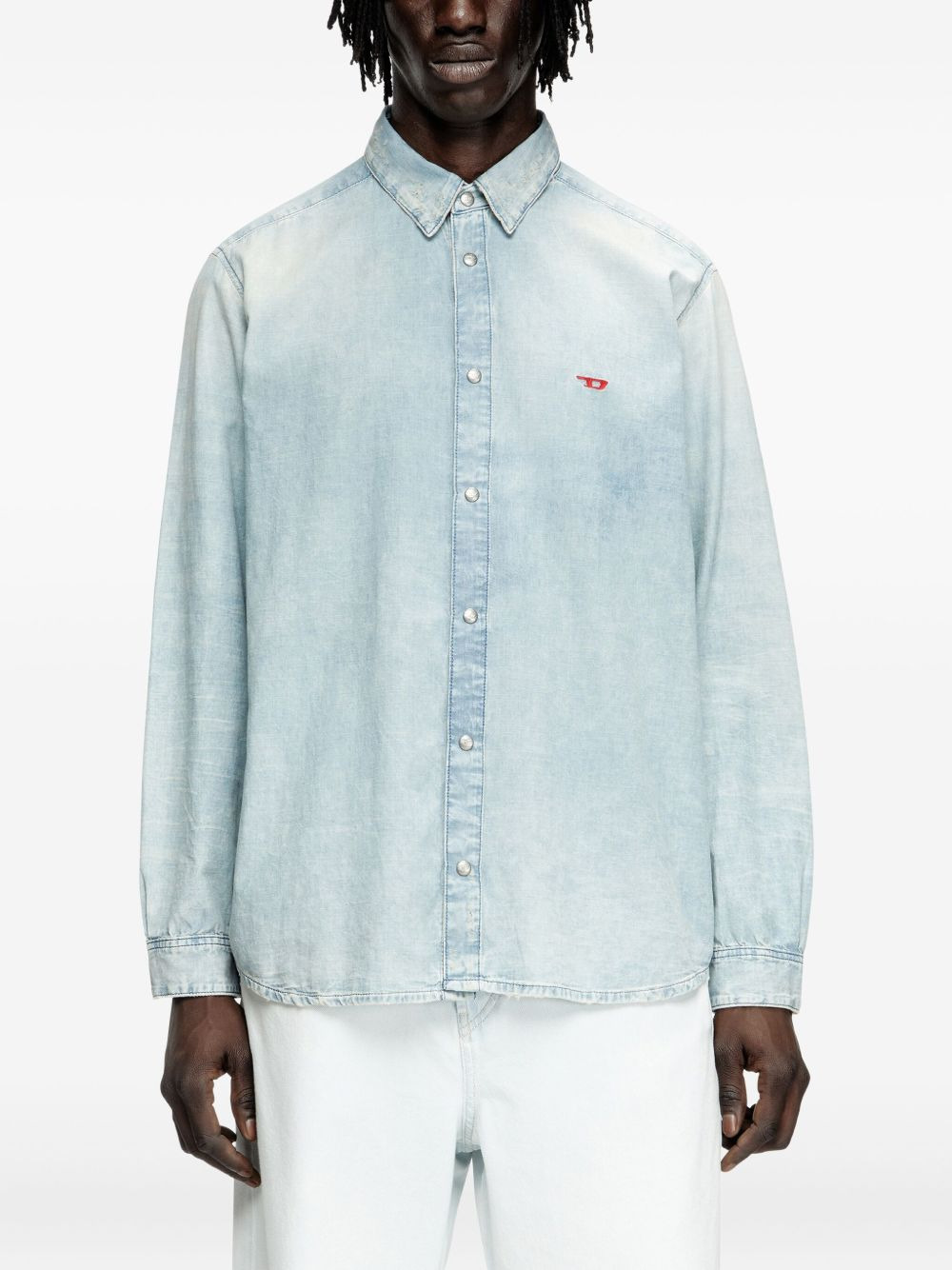 D-Simply bleach-effect denim shirt - 3