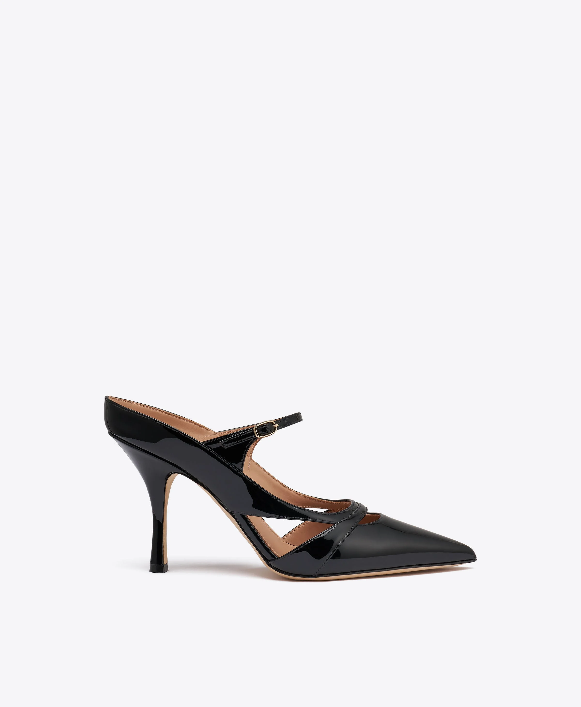 Patty 90 Black Patent Leather Mules - 1