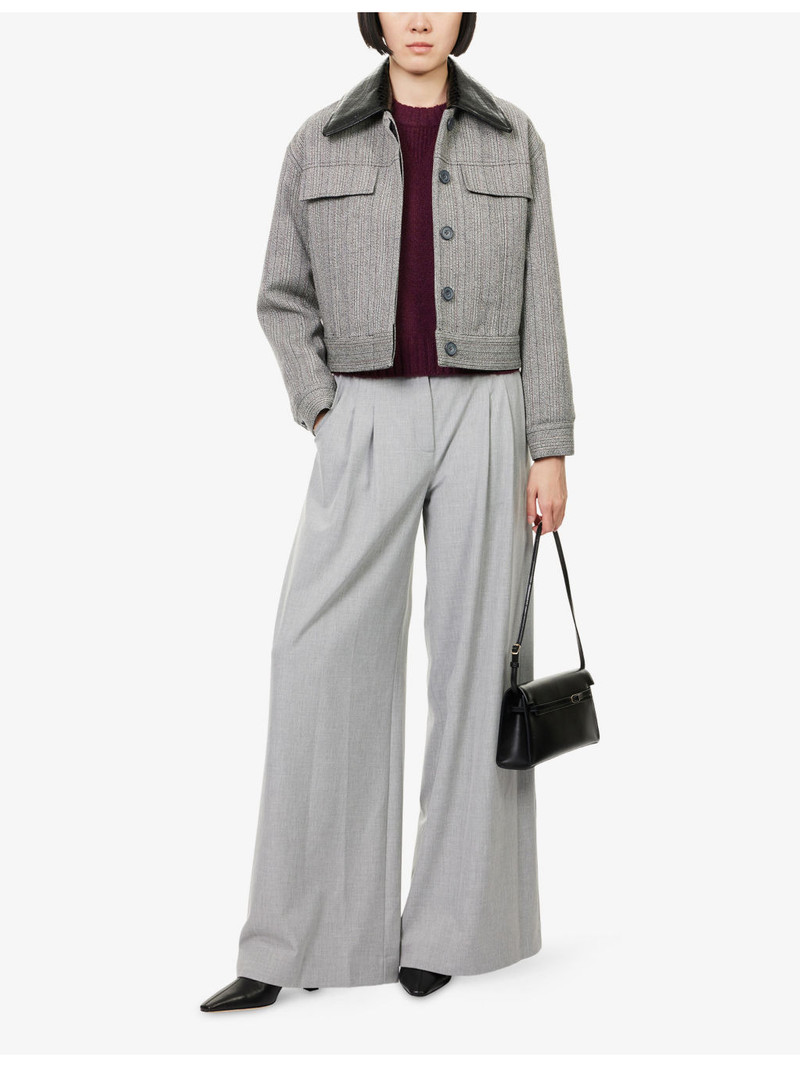SIMKHAI Clayton Wide-Leg Stretch-Woven Trousers outlook