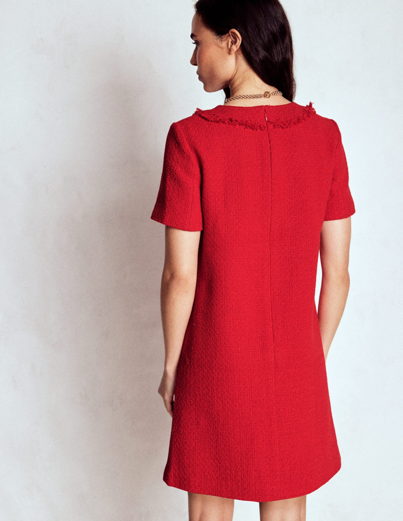 Evita Cotton Shift Dress-Poppy Red 4