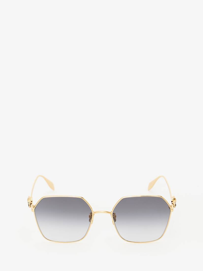 Skull Droplets Metal Sunglasses in Gold - 1