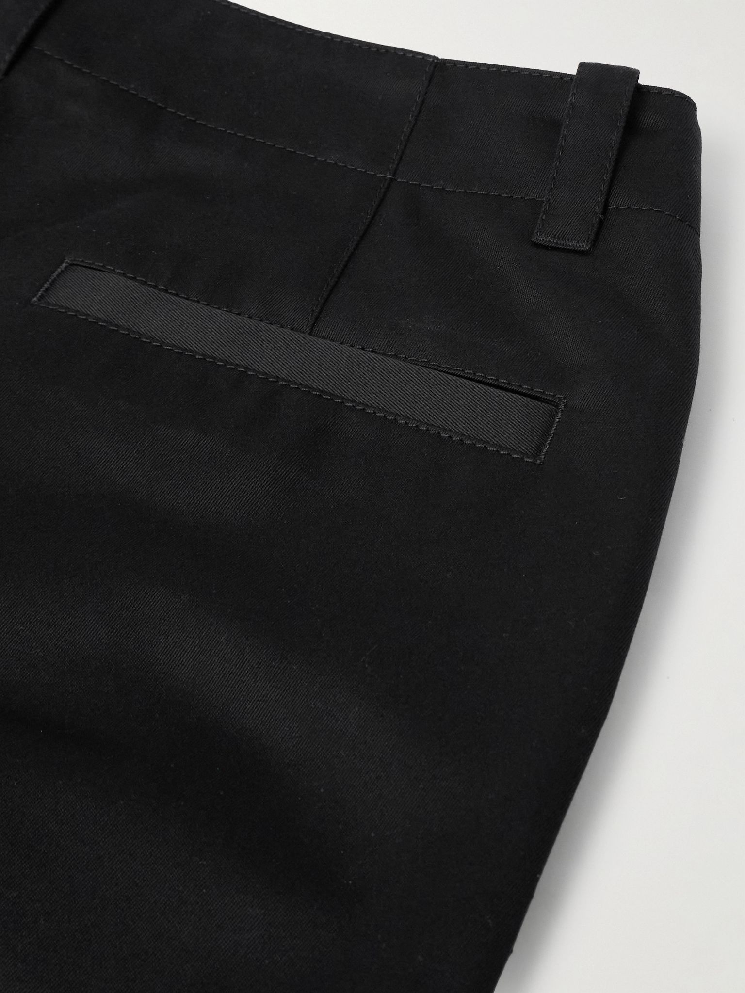 Straight-Leg Embellished Cotton-Gabardine Trousers Black - 5