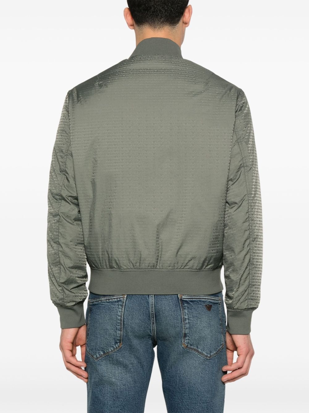 logo-jacquard bomber jacket - 4