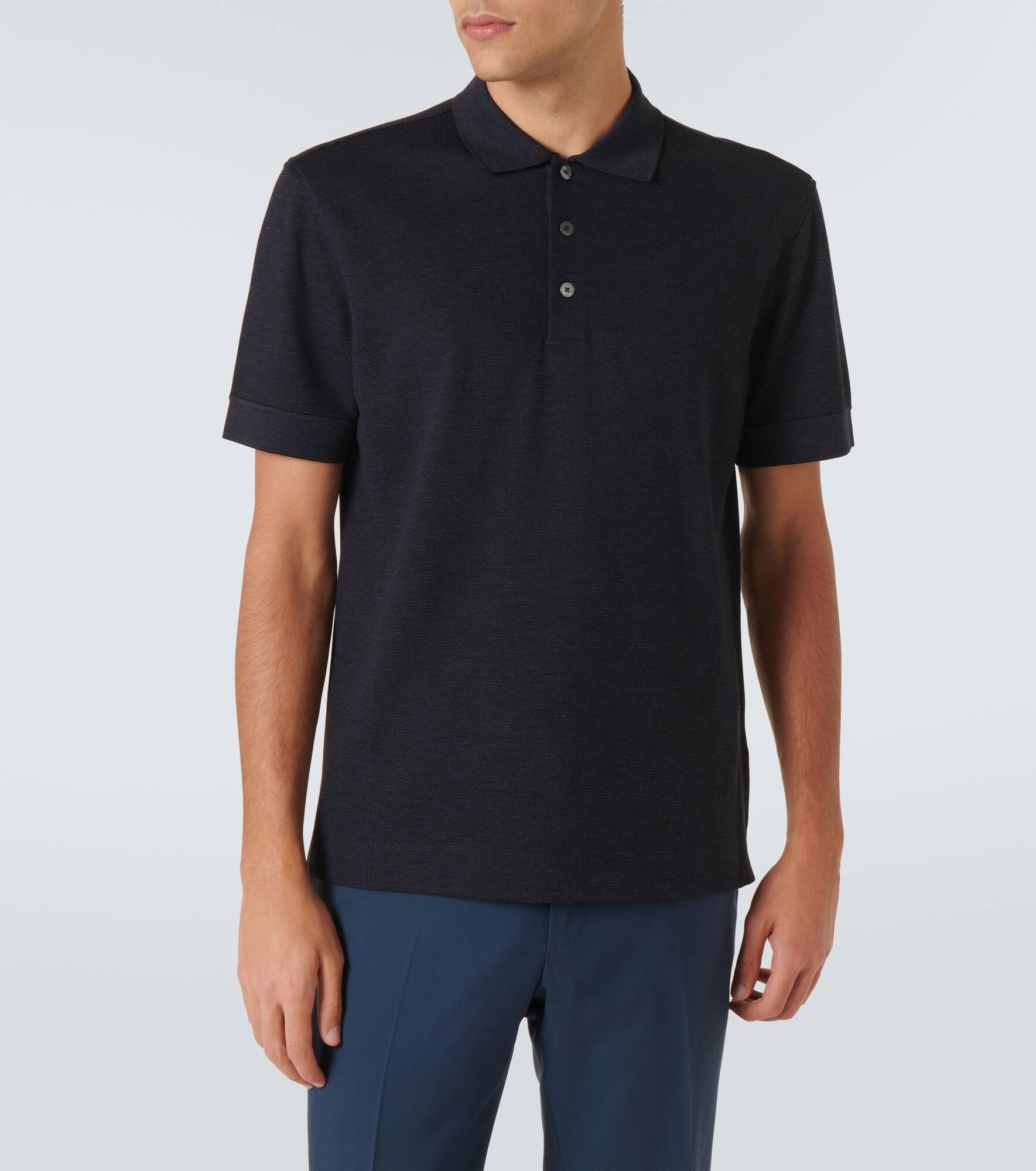 Cotton-blend polo shirt - 3