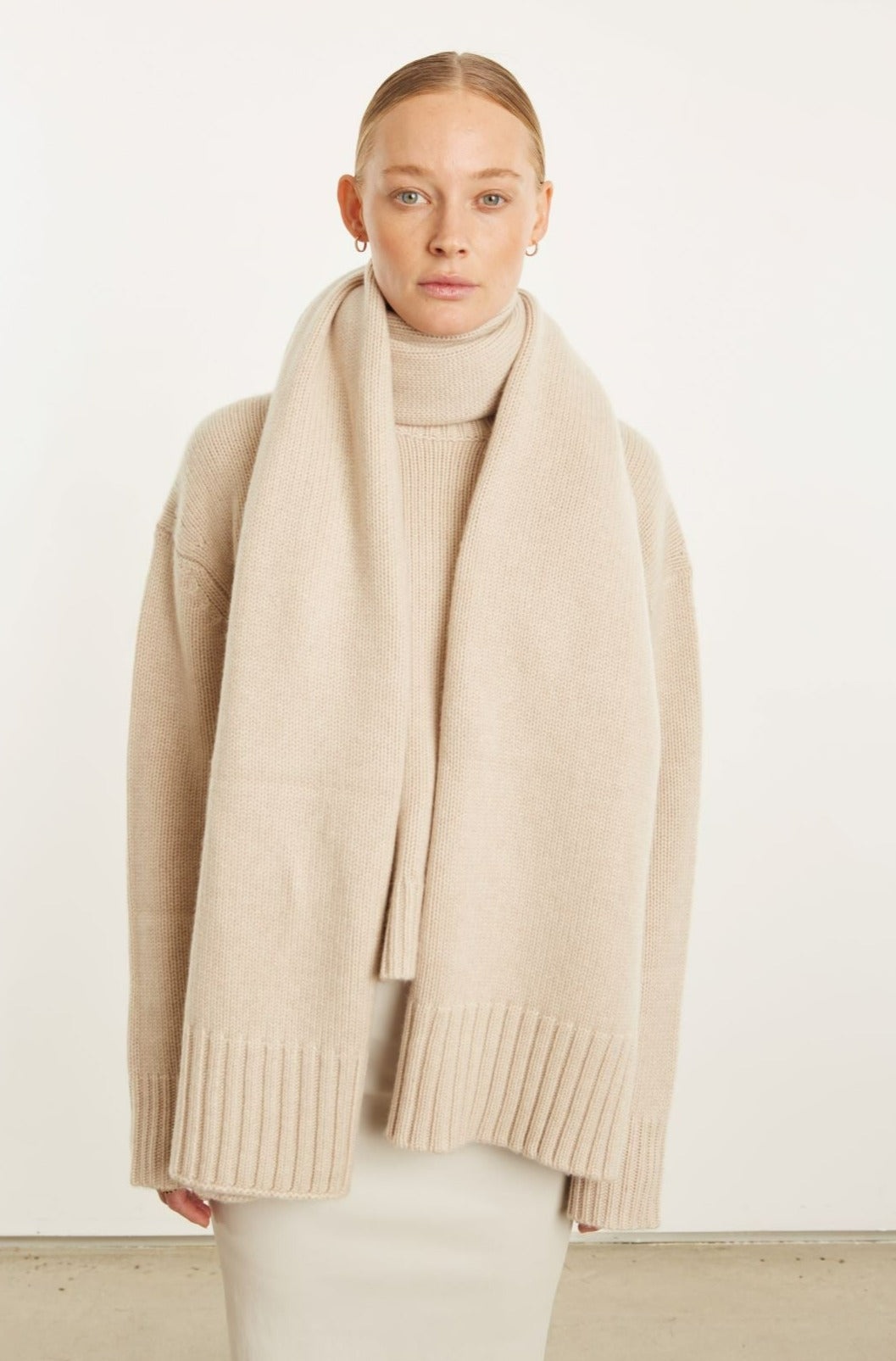 OAT CASHMERE WRAP SCARF - 2