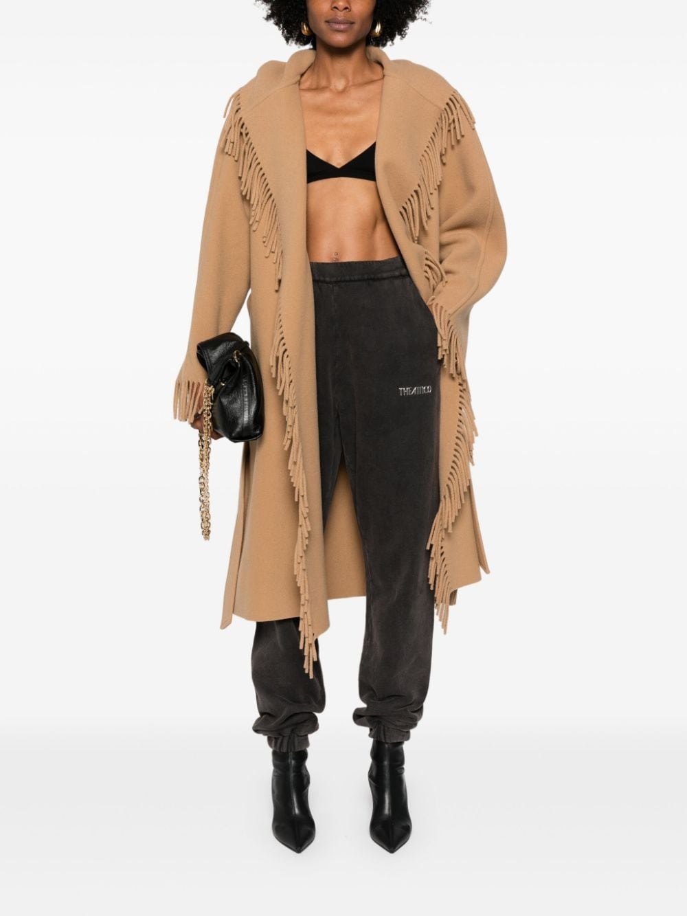 fringed hooded coat - 2