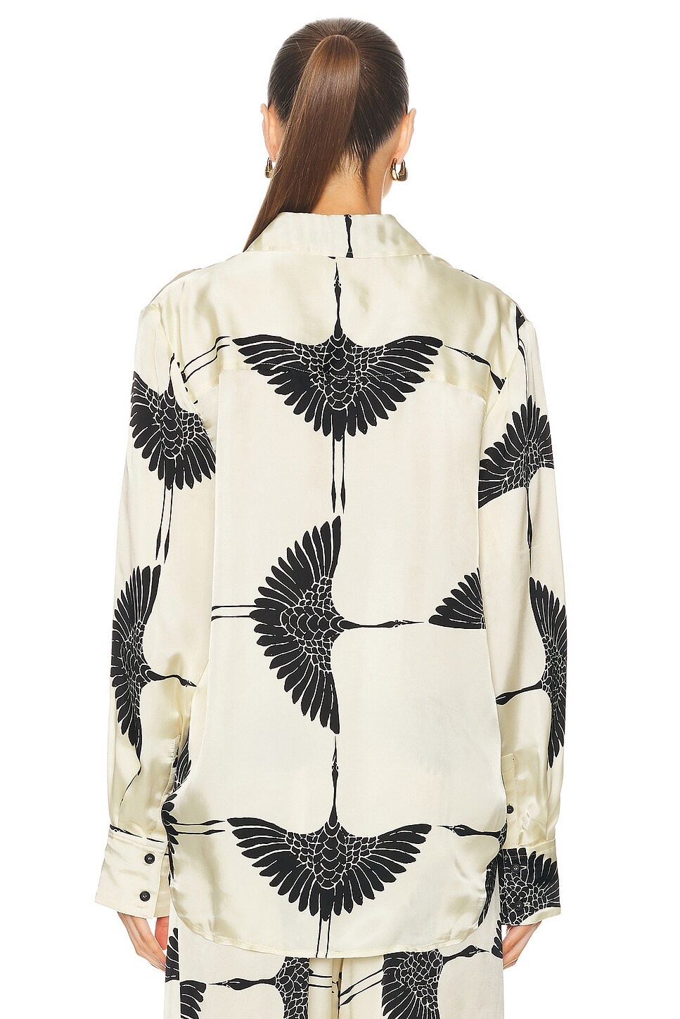 【関税込み】KHAITE THE MINTA TOP Khaite Minta Printed Satin Shirt Cream Khaite